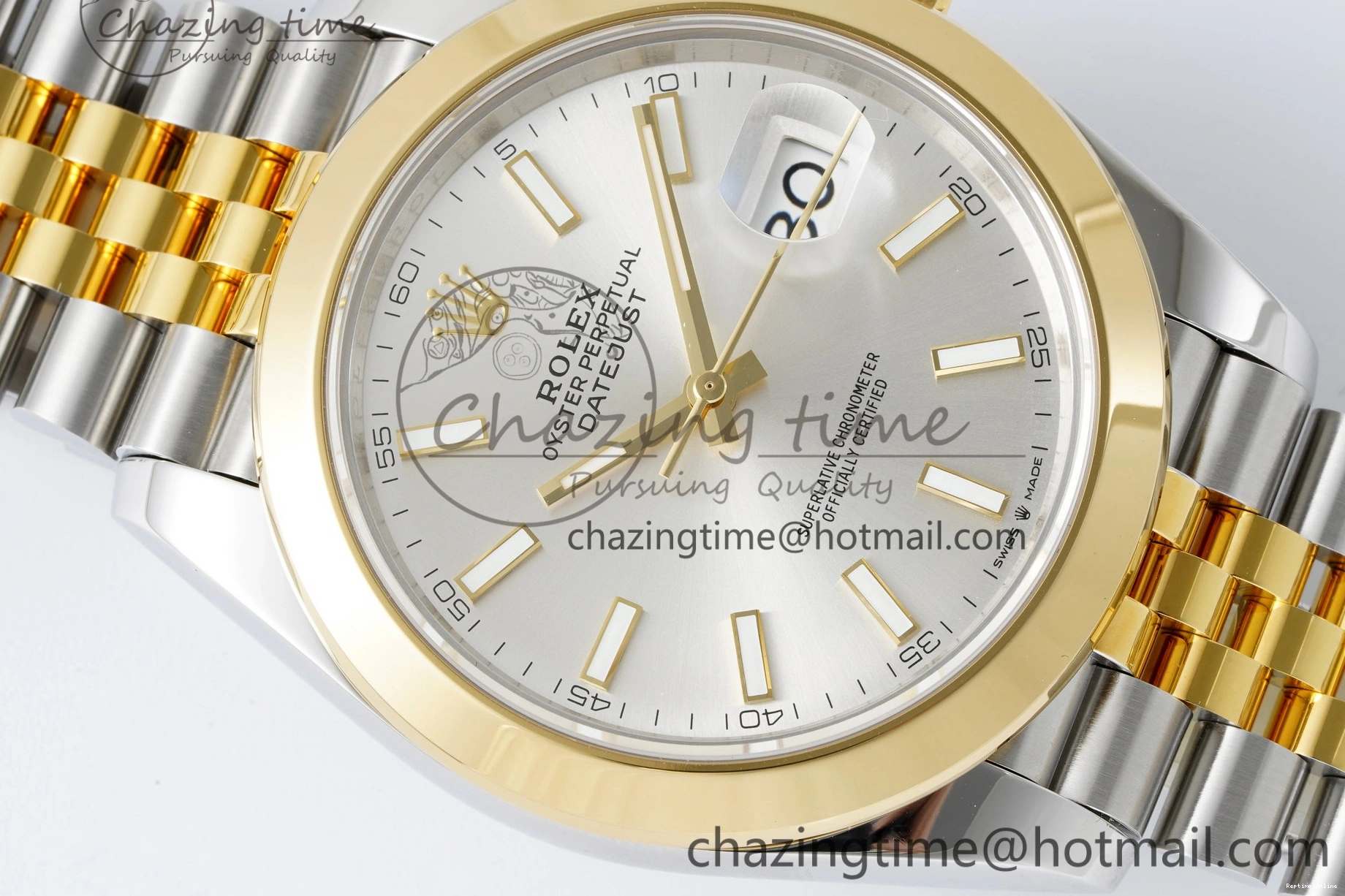 1226 Vibrant DateJust 41 SS YG Polished Bezel KING 1:1 Best Edition 904L Steel Silver Dial on Jubilee Bracelet VR 2224